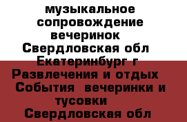 музыкальное сопровождение вечеринок - Свердловская обл., Екатеринбург г. Развлечения и отдых » События, вечеринки и тусовки   . Свердловская обл.